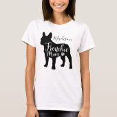 女フランスの子と女性のためのブルドッグのママTシャツ Tシャツ (正面)