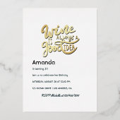 女フランスの子ワインテイスティングバースデーパーティー 箔招待状 (裏面)