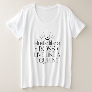 女ボスみたいにハスラーレベルのクイーンTシャツ プラスサイズTシャツ
