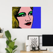 女ポップ・アートのの子 ポスター (ホームオフィス)