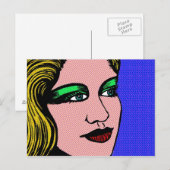 女ポップ・アートのの子 ポストカード (正面/裏面)