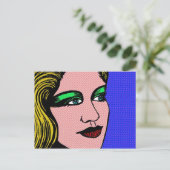 女ポップ・アートのの子 ポストカード (スタンド正面)