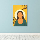 女ミニマルポートレートと離れ キャンバスプリント (インサイチュ (ウッドフロア))