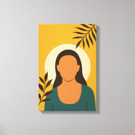 女ミニマルポートレートと離れ キャンバスプリント