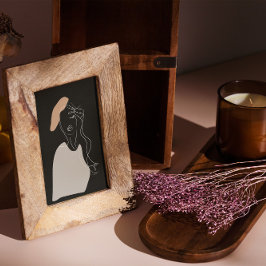 女ミニマル人白線スケッチ抽象芸術ポスター ポスター