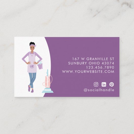 女モダンかわいらしの清掃とメイドサービス 予約カード (裏面)