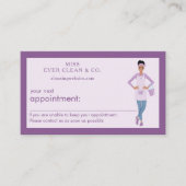 女モダンかわいらしの清掃とメイドサービス 予約カード (正面)