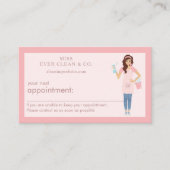 女モダンかわいらしの清掃とメイドサービス 予約カード (正面)