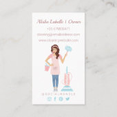 女モダンかわいらしの清掃とメイドサービス 名刺 (裏面)