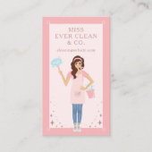 女モダンかわいらしの清掃とメイドサービス 名刺 (正面)