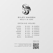 女モダンのロゴ、営業時間およびQRコード ウィンドウサイン (シート)