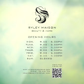 女モダンのロゴ、営業時間およびQRコード ウィンドウサイン (シート3)