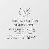 女モダンのロゴ、営業時間およびQRコード ウィンドウサイン (シート)