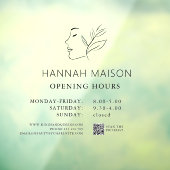 女モダンのロゴ、営業時間およびQRコード ウィンドウサイン (シート3)