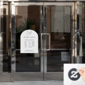 女モダンのロゴ、営業時間 ウィンドウサイン (オフィスドア)