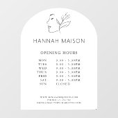 女モダンのロゴ、営業時間 ウィンドウサイン (シート)