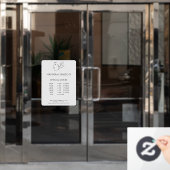 女モダンのロゴ、営業時間 ウィンドウサイン (オフィスドア)