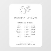 女モダンのロゴ、営業時間 ウィンドウサイン (シート)