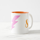 女モダンの子のための名前&イニシャルホットチョコレートマグ ツートーンマグカップ (正面右)