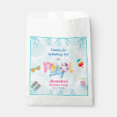 女モダンの子のカラフルプールパーティー フェイバーバッグ (正面)