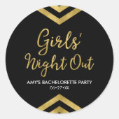 女モダンの子のナイトアウトフェイク金ゴールド ラウンドシール (正面)