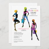 女モダンの子のファッション 招待状 (正面/裏面)