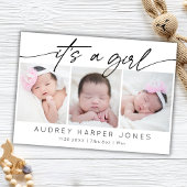 女モダンの子のベビー3生まれたばかりのフォトコラージュ カード