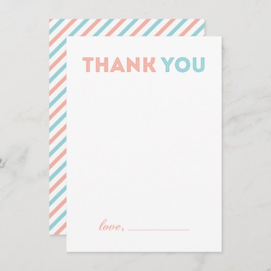 女モダンの子の赤ちゃんシャワー – ありがとうノートカード サンキューカード (正面/裏面)