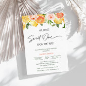 女モダンの子フローラ柑橘系スウィート1赤ちゃんシャワー 招待状