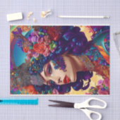 女モダンカラフルのデコペ紙 薄葉紙 (クラフト)