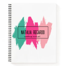 女モダンカラフル子用ブラシストローク手帳