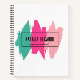 女モダンカラフル子用ブラシストローク手帳 ノートブック