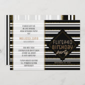 女モダンスタイリッシュ40歳の誕生日パーティー招待状 招待状 (正面/裏面)