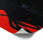 女モダンポートレート絵を描の美学スタイリッシュ ポスター (角)