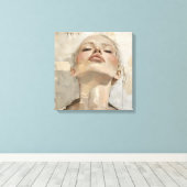 女モダンポートレート絵画の美学 キャンバスプリント (インサイチュ (ウッドフロア))