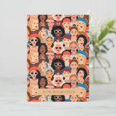 女モダン国際的の日のグリーティングカード シーズンカード (スタンド正面)