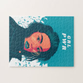 女モダン子フェミニスト& GRL PWR文字女性未来 ジグソーパズル (横)