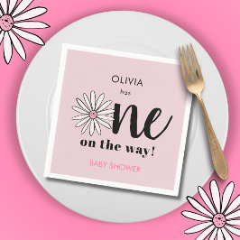 女モダン子赤ちゃんシャワーデイジーフローラ スタンダードカクテルナプキン