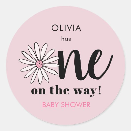女モダン子赤ちゃんシャワーデイジーフローラ ラウンドシール (正面)