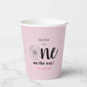 女モダン子赤ちゃんシャワーデイジーフローラ 紙コップ (裏面)