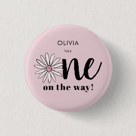 女モダン子赤ちゃんシャワーデイジーフローラ 缶バッジ
