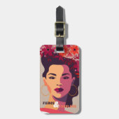 女モダン性抽象芸術ポートレートSTEVE & FABULOUS ラゲッジタグ (正面縦)