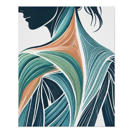 女モダン性筋解剖学 ポスター (正面)