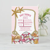 女モダン航海の児シャワー 招待状 (スタンド正面)