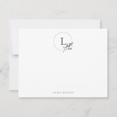 女モノグラムのパーソナライズされた用文房具 ノートカード (正面)