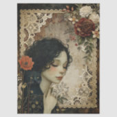 女ユニークエレガント児と黒猫の庭の花 薄葉紙 (正面)