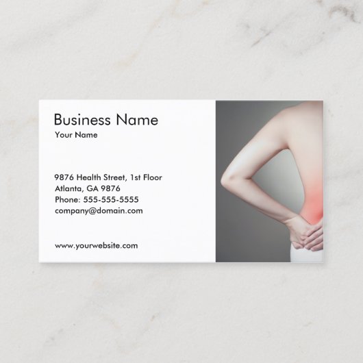 女ユニーク性の背中の医師の写真 名刺 (正面)