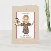 女ユーモアのあるの漫画おもしろいことわざ誕生日 カード (正面)