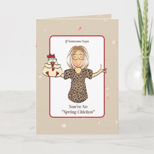 女ユーモアのあるの漫画おもしろいことわざ誕生日 カード (正面)