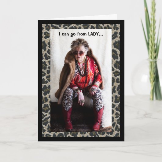 女ユーモアのある性からカードへ熱狂する行く カード (正面)